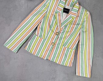 Vintage Versace Jeans Couture Women Blazer Meduza Button Multicolour