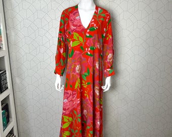 Charlotte Sparre dames maxi-jurk met bloemen, maat L