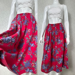 Laura Ashley Vintage 1980s floral midi skirt size uk12