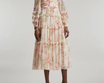 Naald en draad Iris Bloom ballerinajurk midi-maat UK 8; EU 36 Multi
