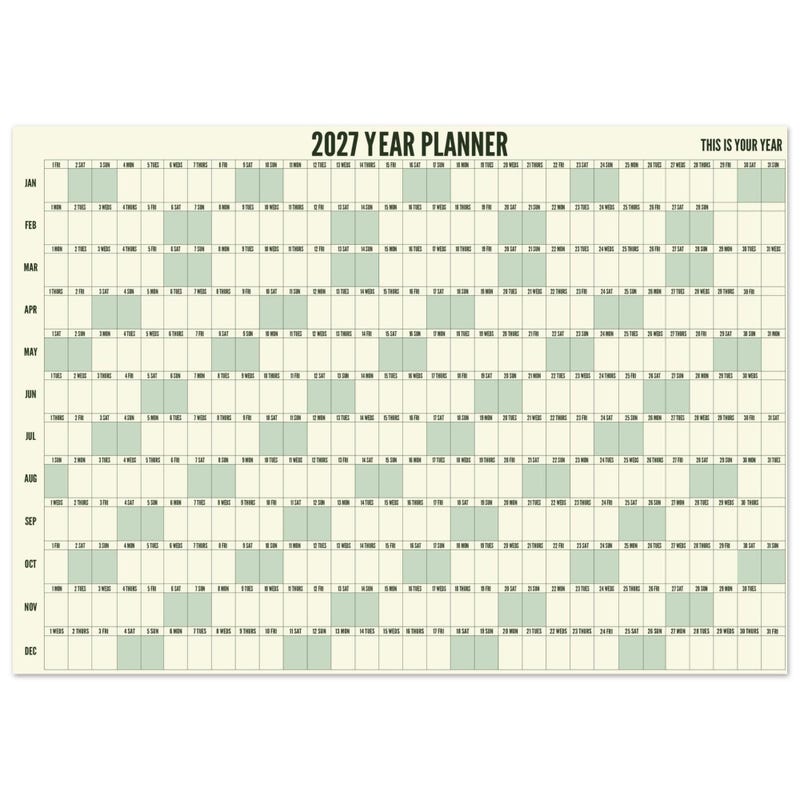 Wall Planner 2027 - Etsy UK