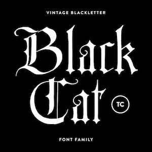 Fonte Blackletter para tatuagens – Fonte BlackCat com estilo vintage autêntico para trabalhos de design criativos e ousados