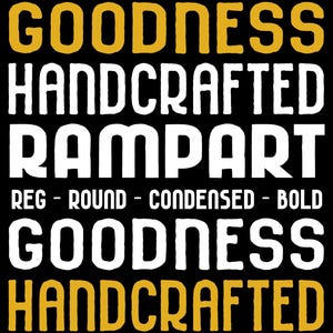 Retro Sans Font – Rampart Typeface with Organic Texture and Multiple Styles for Vintage Logos and Retro Posters