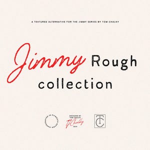 Colección de fuentes Jimmy Rough: fuentes sans, serif y Script de inspiración vintage con un acabado texturizado y desgastado para proyectos creativos