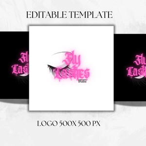 Lash logo PNG digital download, Lash branding logo, Feminine lash logo design, Editable Lash logo for business, Lash tech branding logo