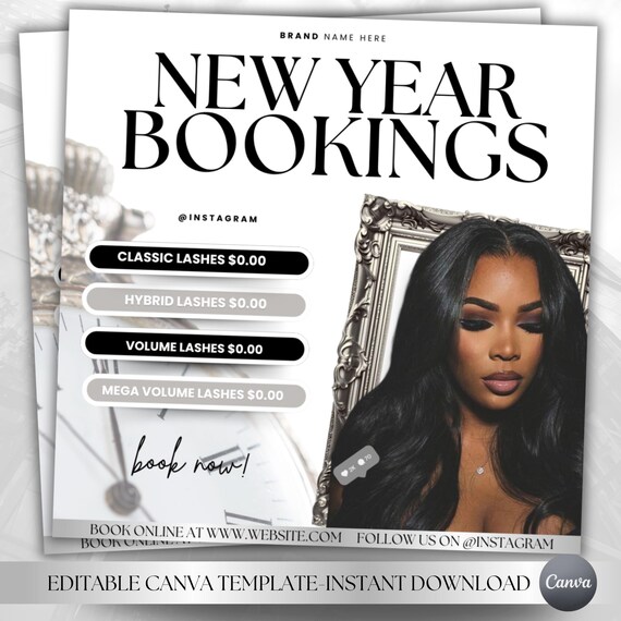 New Year Hair Booking Flyer Template | Beauty Flyer | Hair Booking Flyer | Hair Template | Beauty Business Flyer | New Year Beauty Flyer