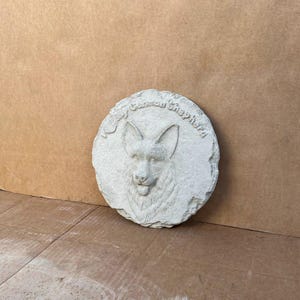 German Shepherd Rock Sculpture I Love My German Shepherd Memorial Concrete German Shepherd Dog Sculpture Pet Grave Marker Dog Garden Figure