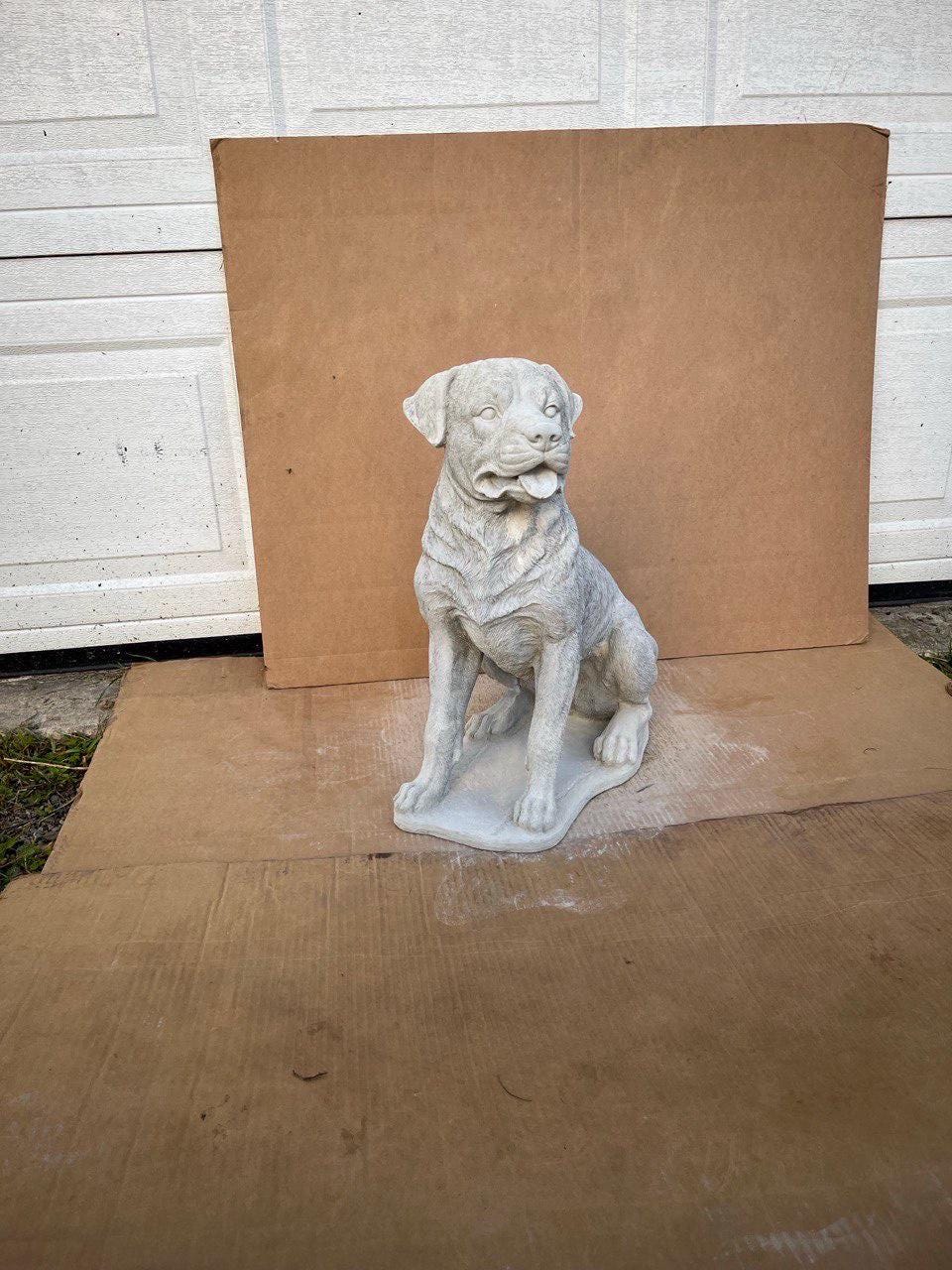 Rottweiler Dog Statue Concrete Rottweiler Large Sculpture Massive Dog ...