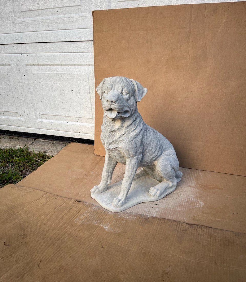 Rottweiler Dog Statue Concrete Rottweiler Large Sculpture Massive Dog ...