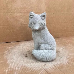 Outdoor Fox Garden Statue Detailed Fox Sculpture Concrete Animal Decoration Wildlife Stone Ornament Animals Lovers Gift Forest Fox Figure