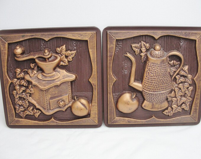 Vintage Coffee Plaques Miller Studios 1973, Vintage Kitchen Decor