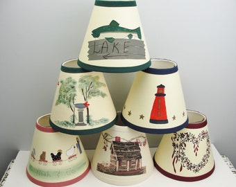 Clip on hand painted lampshade choose your style