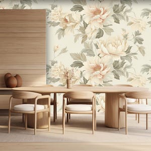 Beige Tones Floral Wallpaper , Vintage Floral Wallpaper , Elegnt Wallpaper for Home , Stylish Interior Wallpaper , Living Room Wallpaper
