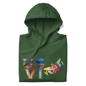 Virgin Islands Madras Hoodie USVI Eagle