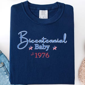 Camiseta del Bicentenario del Bebé de 1976 / Camiseta Retro del 4 de Julio de 1976, Camiseta del 50.º Cumpleaños, Camiseta del 4 de Julio, Camiseta de Moda, Camiseta del 250 Aniversario imagen 5