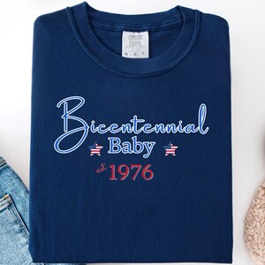 Camiseta del Bicentenario del Bebé de 1976 / Camiseta Retro del 4 de Julio de 1976, Camiseta del 50.º Cumpleaños, Camiseta del 4 de Julio, Camiseta de Moda, Camiseta del 250 Aniversario imagen 2