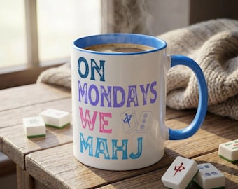 Mahjong Tile Design Mug, Gift for Mahjong Lover, Game Night Mug, Mahj Crack Bam Dot