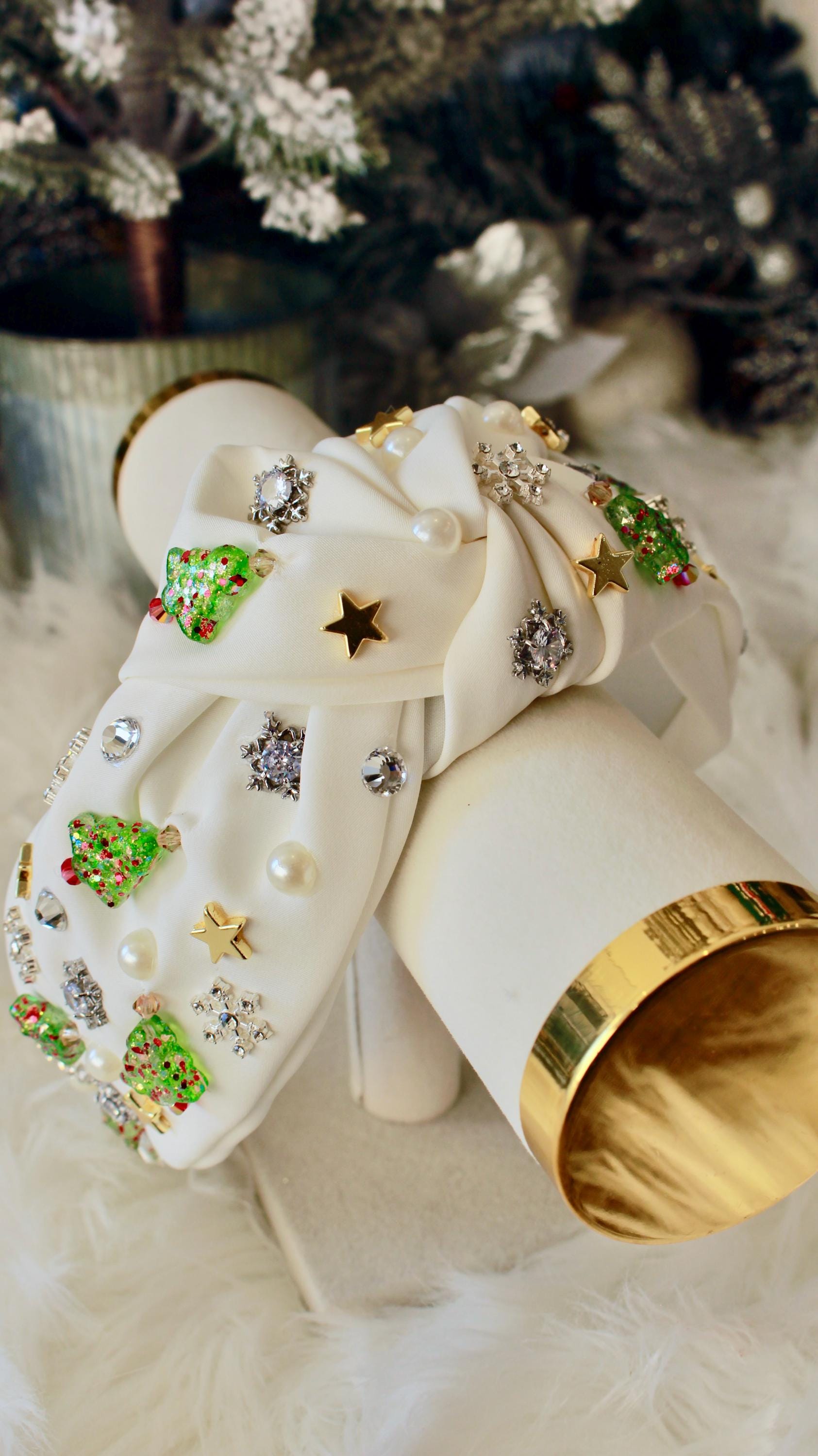 Luxury White Christmas Tree Headband (large) - Etsy