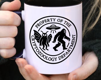 Cryptozoology mug, Mothman Mug, Cryptid UFO coffee mug, Cryptidcore aesthetic, Bigfoot mugs, Weirdcore, Supernatural gifts, Gift for friend