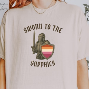 Lesbian medieval shirt, Medieval clothes, Cool Queer Shirt, Unhinged shirts, Weird Pride t shirt, Sapphic knight shirt, LGBT Pride Merch