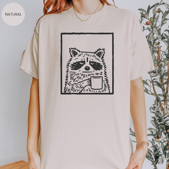 Medieval Sarcastic Raccoon Shirt, Goblincore shirts, Racoon sweatshirt, Faux linocut tshirt, gift for coworker, gift for her
