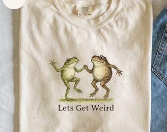 Comfort Colors® Medieval Shirt, Frog and Toad shirt, Tapestry t-shirt, Weird Stuff, Unhinged shirts, Weirdcore clothing, Goblincore linocut