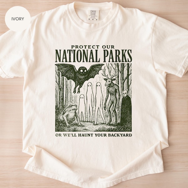 Comfort Colors® Mothman Shirt, Cryptid tshirt, Cryptidcore Wendigo tee, Weirdcore Vampire gifts, Folk Horror Clothing, Alt National Park tee