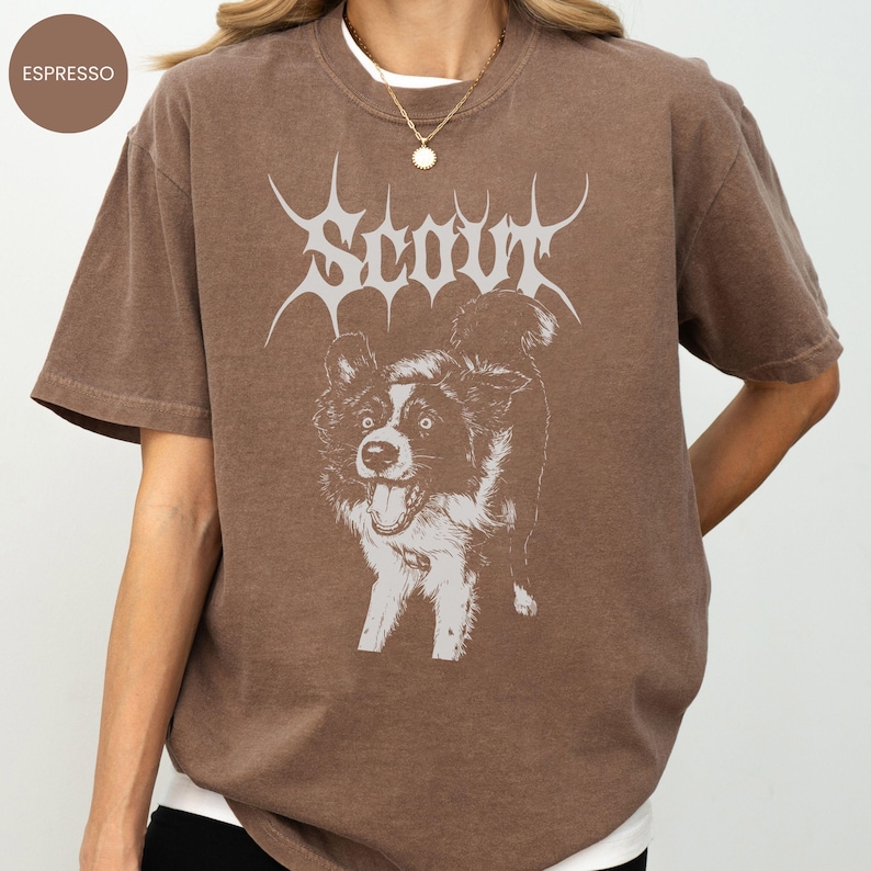 Gothic Custom Pet Photo Shirt, Personalized dog mom sweatshirt, Pet loss gift, Death metal Dog portrait shirt, Alt dog cat graphic tee image 5