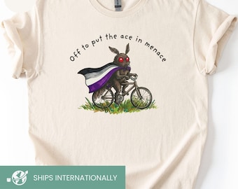 Asexual Shirt, Cryptid Pride Merch, Funny Mothman tshirt, Cool queer shirts, Aroace sweatshirt, LGBT gifts for ace