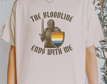 Middeleeuws shirt Aroace, middeleeuwse kleding, cool queer shirt, losgeslagen shirts, ongeslachtelijk T-shirt, shirt Aroace Pride Knight, LGBT Pride Merch