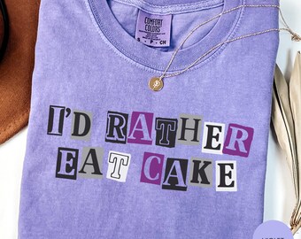 Asexual Shirt, Subtle Pride Merch, I'd rather eat cake tee, Queer comfort colors shirts, Aroace sweatshirt, LGBT gifts for ace