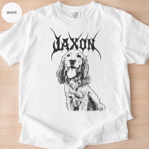 Gothic Custom Pet Photo Shirt, Personalized dog mom sweatshirt, Pet loss gift, Death metal Dog portrait shirt, Alt dog cat graphic tee White