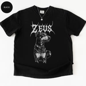 Gothic Custom Pet Photo Shirt, Personalized dog mom sweatshirt, Pet loss gift, Death metal Dog portrait shirt, Alt dog cat graphic tee Black