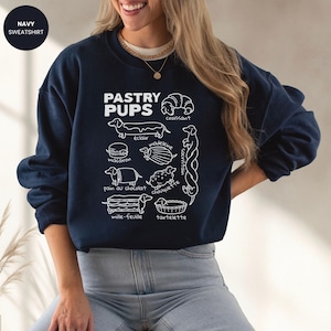Comfort Colors® Pastry Pups tee, Funny Dachshund Shirt, Daschund t-shirts, French Baking Sweatshirt, Foodie gift for weiner dog mom zdjęcie 8