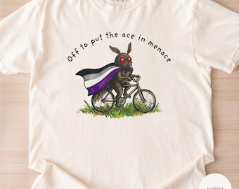 Camiseta asexual, Merchandising del orgullo críptido, Camiseta divertida de Mothman, Camisetas de colores cómodos queer, Sudadera aroace, Regalos LGBT para asexuales