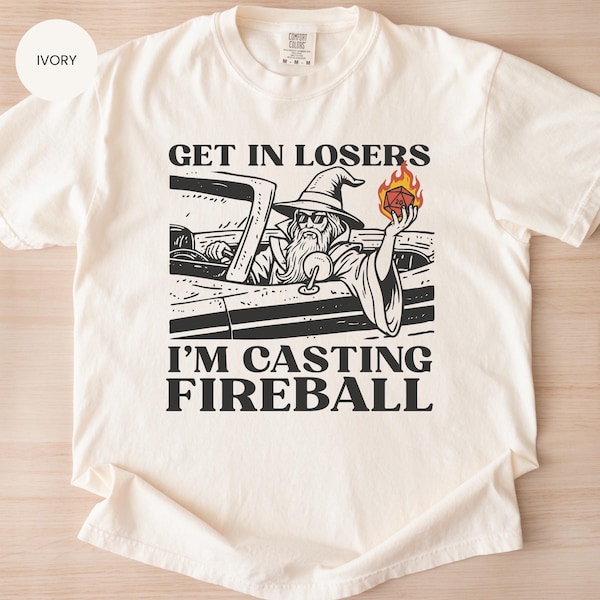 Comfort Colors® Cast Fireball shirt, Sarcastic Wizard Sorcerer t-shirt, Dungeons explorer gift, Unisex Dragon Fantasy tee and Sweatshirt