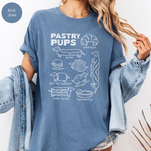 Comfort Colors® Pastry Pups tee, Funny Dachshund Shirt, Daschund t-shirts, French Baking Sweatshirt, Foodie gift for weiner dog mom zdjęcie 2
