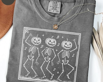 Dancing Skeletons Medieval Shirt, 90s Vintage Tshirt, Retro Y2k Pumpkin Shirt, Unhinged shirts, Dancing Lovers Shirt, Skull Funny Gag Tee