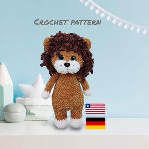 Lion Crochet Pattern – Cute Plush Toy PDF Tutorial | Amigurumi Gift Idea (English + German)