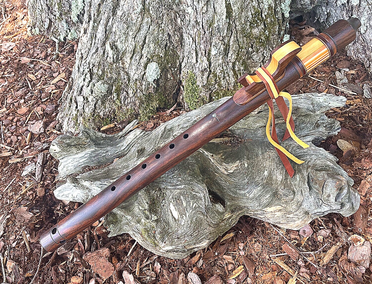 Walnut Key of Gm Native American Style Flute, Tree of Life Designs