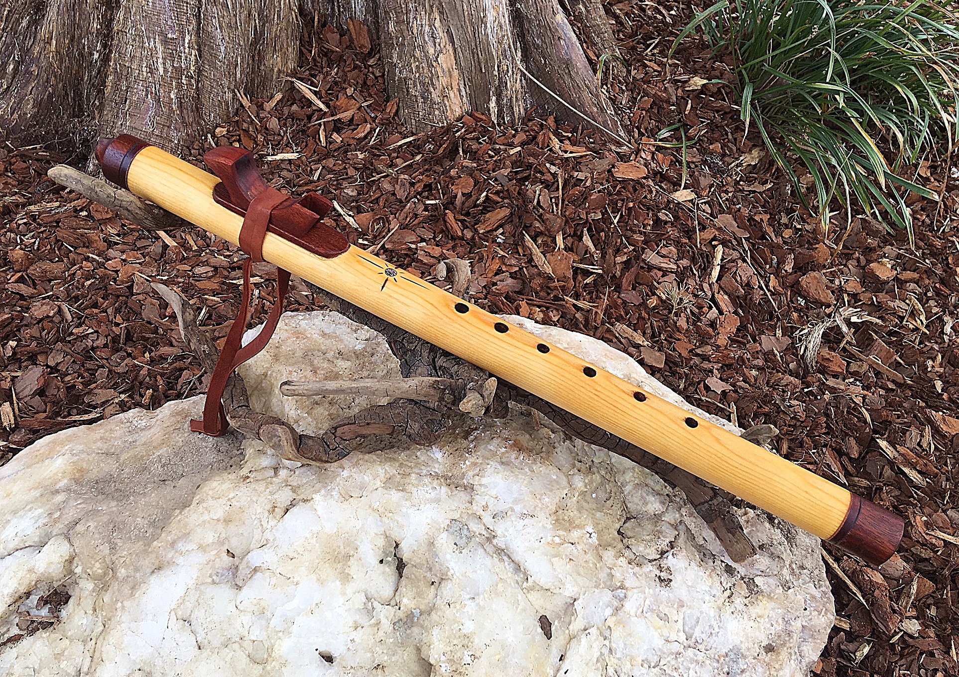 Native American Style Flute. Alaskan Yellow Cedar, Key of G from Tree