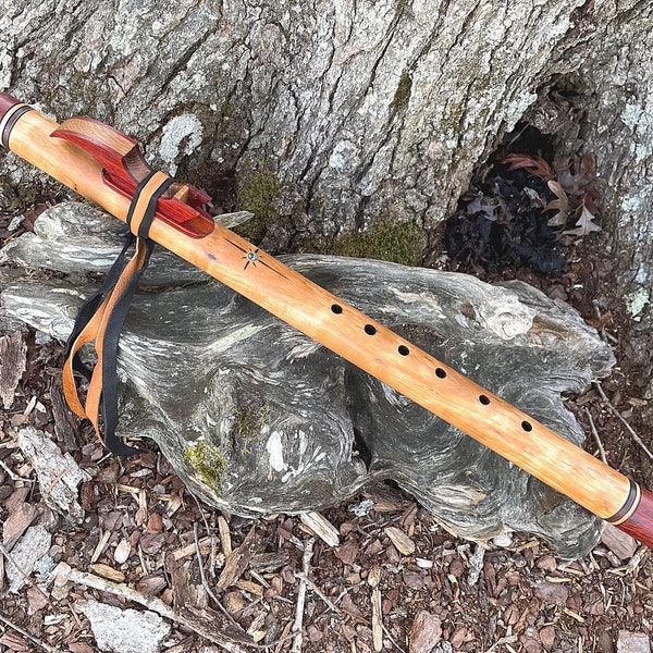 Flame Birch Key of Fm Native American Style Flute, Tree of Life Designs