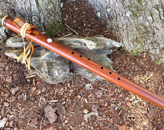 Featured listing image: Honduran Mahogany Low A#m (Bbm) Native American Style Flute, Tree of Life Designs