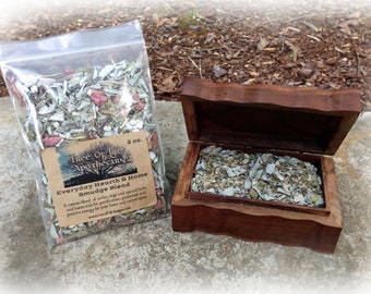 Tree Of Life Wooden Box with Sage and Smudging Herbs