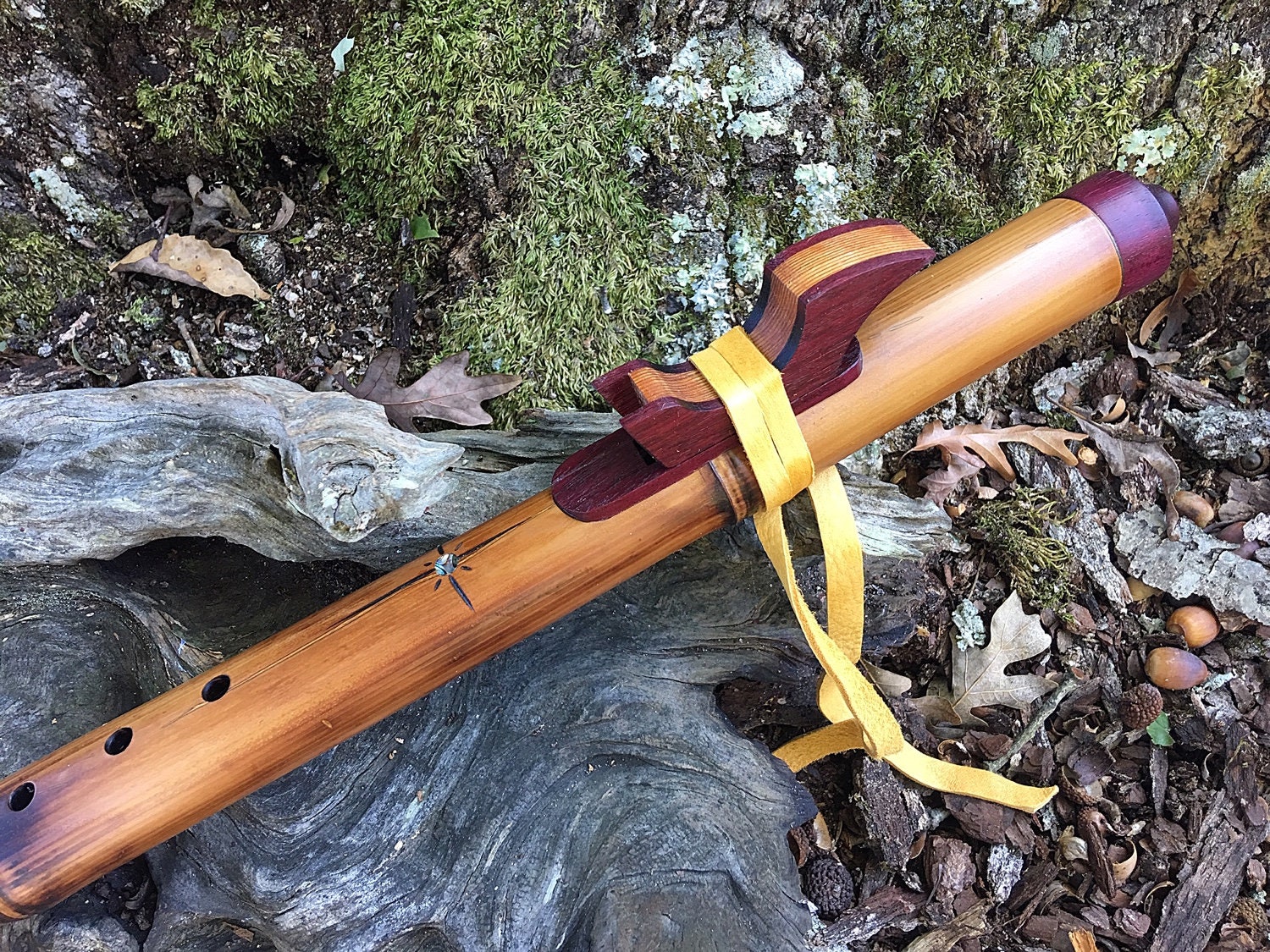 Native American Style Flute, Key of Em, Bamboo and Purpleheart from