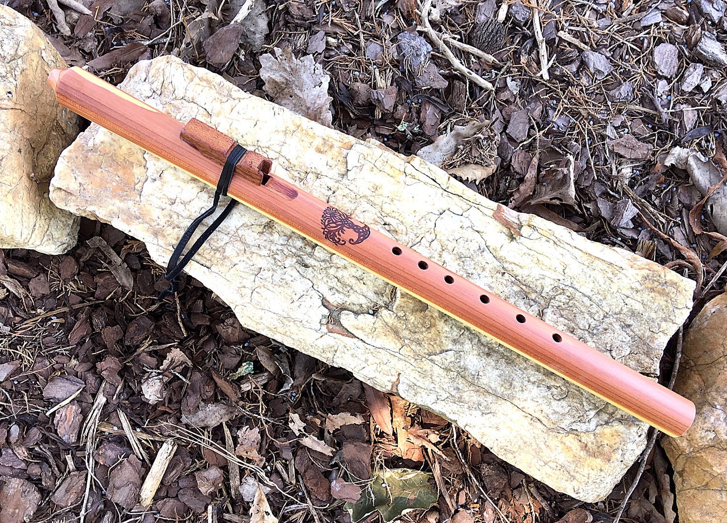 native american style student flute, cedar key of a from