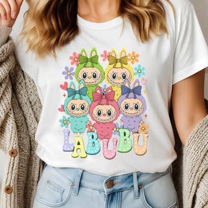 Shirt Labubu Cartoon schattig T-shirt Esthetisch cadeau Verjaardag T-shirt Shirt Labubu Lover, zacht grafisch T-shirt Labubu, shirt Lafufu The Monsters