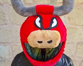 Angry Boga Motorcycle Helmet Cover, Helmet Cover Plush, Motorcycle Helmet Cover, Motorbike Funny Case, Gift for Motorcycle Rider