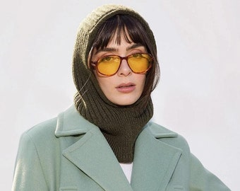 Elastic Braided Balaclava Head, Balaclava knit, mango socky balaclava knit beanie, knit helmet, knit hat, crochet balaclava, knitted hood