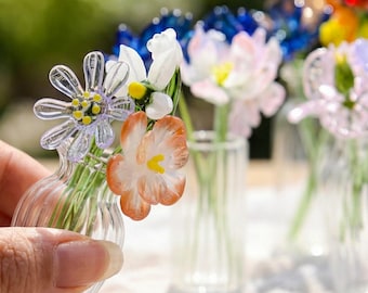 Fiore di nascita in vetro fatto a mano, bouquet di fiori in vetro, fiore di nascita in vetro (da gennaio a dicembre), regalo di fiori di nascita, regalo di compleanno, regalo per la festa della mamma